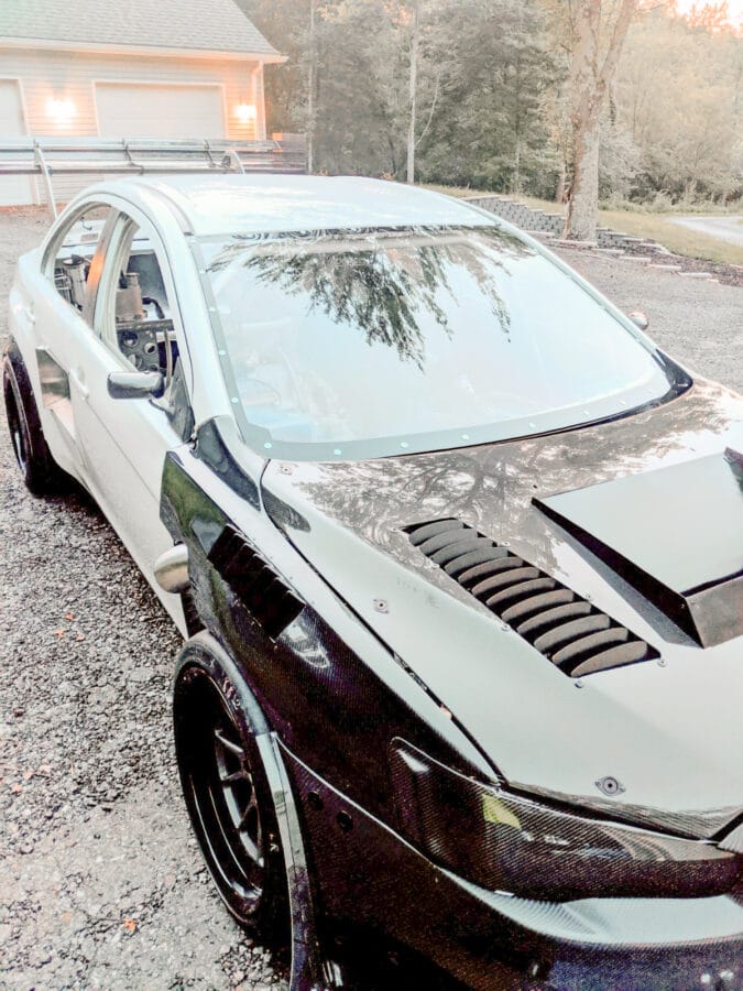 Mitsubishi Evo X with Professional Awesome Racing Splitter Support Rods and Fender Vents-11