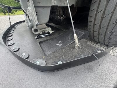 Removable Professional Awesome splitter diffuser and support rod on a 1999 Honda Civic Si