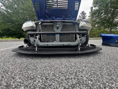 Front view of 1999 Honda Civic Si showing a Doryoku crash bar and four splitter support rods